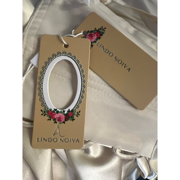 Lindo Noiva Elegant Satin Evening Gown Bridal Bride Corset Formal Prom Homecomin - Picture 12 of 14